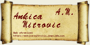 Ankica Mitrović vizit kartica